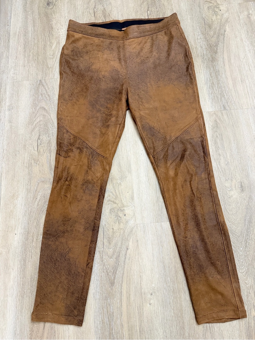 Free People Faux Suede Moto Leggings Brown Size 27 Stretch Boho 0009